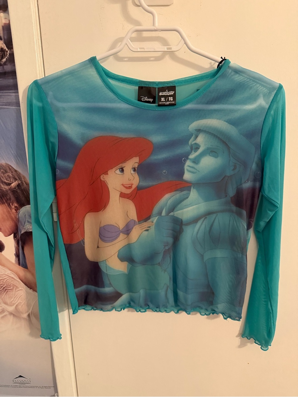Disney Ariel Mesh Long Sleeve Top in Teal and Red